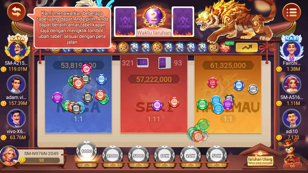 Game Dragon Tiger jackpot besar